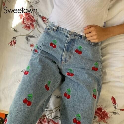 Женские прямые брюки Sweetown China At AliExpress