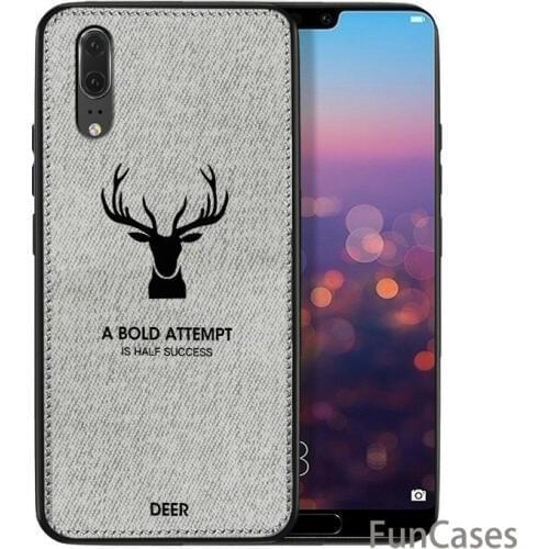 Slim Christmas Deer Cloth Phone Case For Huawei Honor 7X 6X 8 9 10 Luxury Retro Cloth Case Mate 20 Lite P20 P Smart Plus Nova 3i