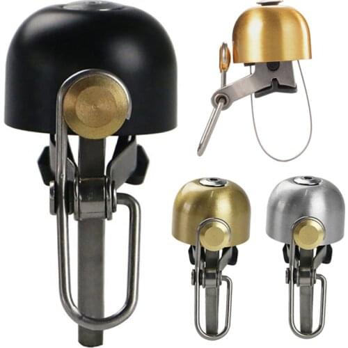 Retro Classical Stainless Bell Cycling Horns Bikes Handlebar Ring Crisp Loud Sound Safety Bicycle Bell With Mounting Lock Plates