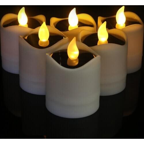 1PC Solar LED Candles, Flameless Candles Waterproof Candle Lights for Outdoor Wedding Christmas Halloween Party Decor