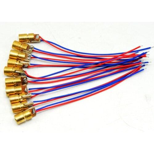 10pcs 650nm 5mw Red Laser Dot Module 5V LED Lights 6x10mm