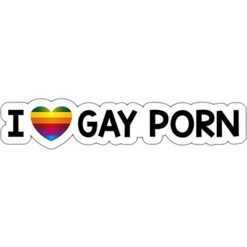 13.7CM*2.2CM Creative I Love Gay Porn Funny Decal Car Sticker