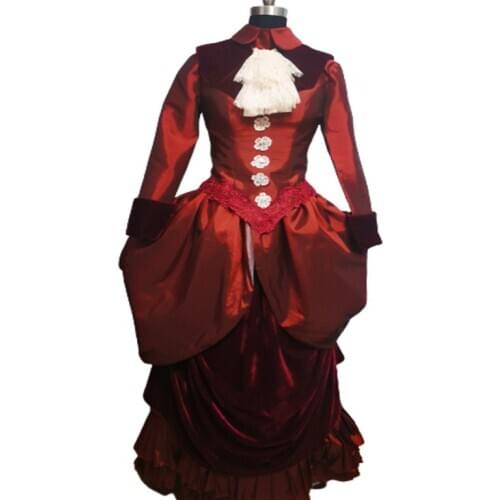 2021 New red Vintage costumes 18th Duchess Retro medieval Renaissance Reenactment Theatre Civil war Victorian dress D-678