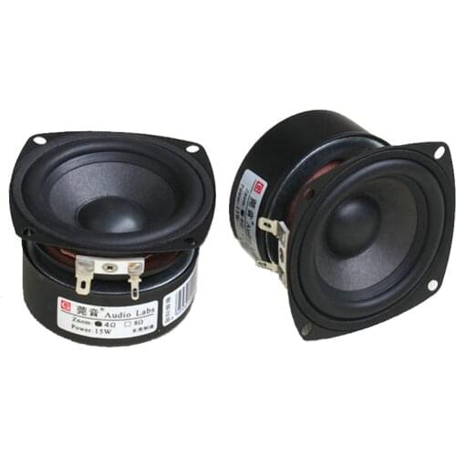 2PCS 25W 88db 3Inch Full Frequency Speaker Unit Driver Full Range Speaker Tweeter Woofer Clean Vocal Loudspeakers