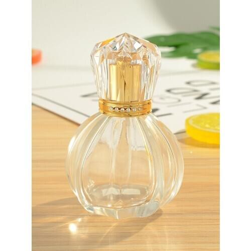 50ml New round clear glass perfume refillable spray bottle Compression-free portable refillable spray bottle