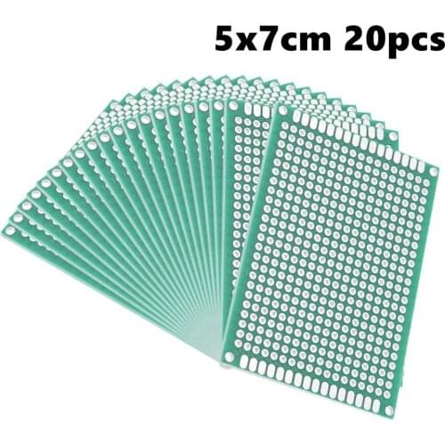 5x7cm Double Sided Universal Printed Circuit Board for DIY Soldering 20pcs