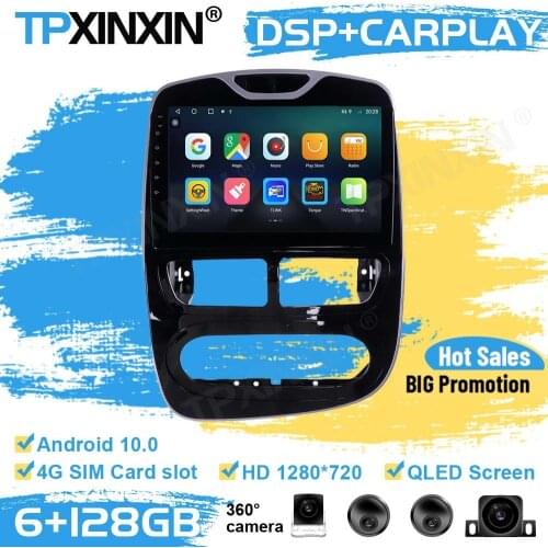 360 Cameras Car Radio 2 Din Stereo Receiver Android10 For Renault Clio 2013 2014 2015 GPS Player Navigation Auto Audio Head Unit