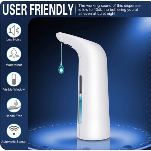 400ML Automatic Soap Dispenser Hand Free Touchless Sanitizer Bathroom Dispenser Smart Sensor Liquid Soap Dispenser For Kitchen