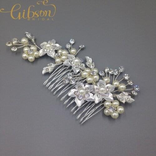 Free Shipping Pearl And Rhinestone Wedding Hair Comb Accessories For Women Bridal Headpiece