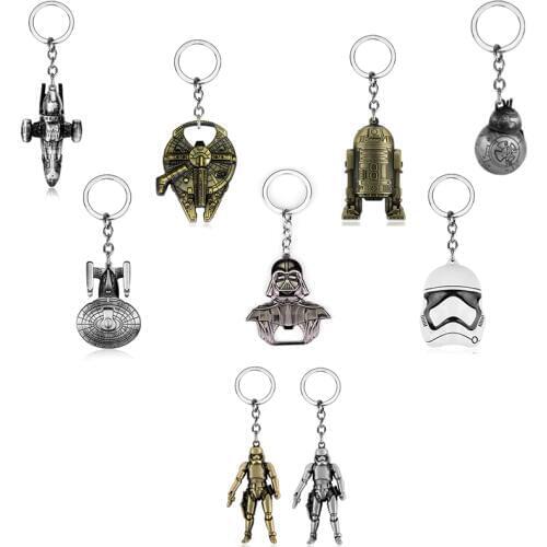 Fashion Spaceship Model Keychain Cool Falcon Keyrings Alloy Pendant Key Chain Men Jewelry Accessories