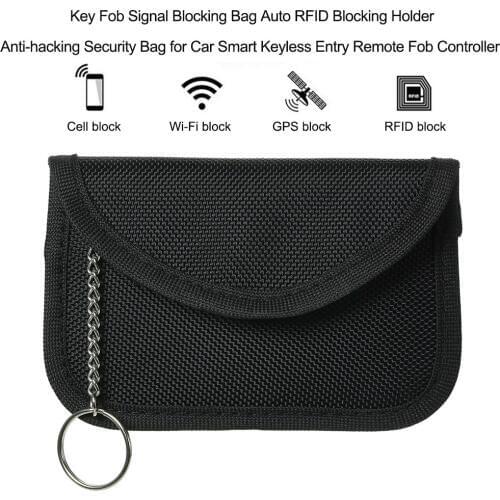 Signal Blocking Bag Auto RFID Blocking Holder Anti-hacking Security Bag for Car Smart Keyless Entry Remote Fob Controller