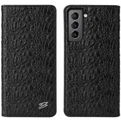 For Samsung Galaxy S21 S20 Plus Ultra Genuine Leather Crocodile Top Quality Crocodile Flip Wallet Phone Case Cover W/Card Slots