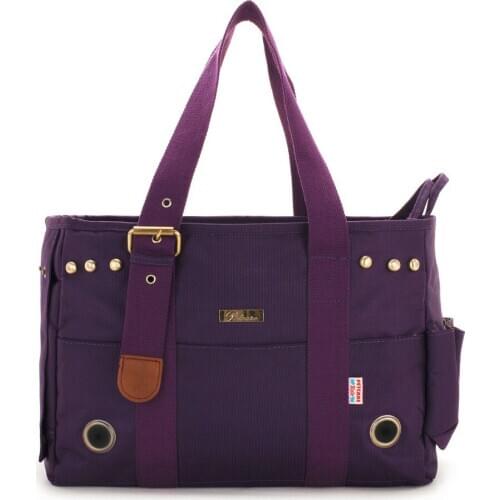 Purple Nylon Fabric Pet Dogs Carrier Bag With Cotton Straps Free Shipping Fashion Small Puppy Dogs Bag