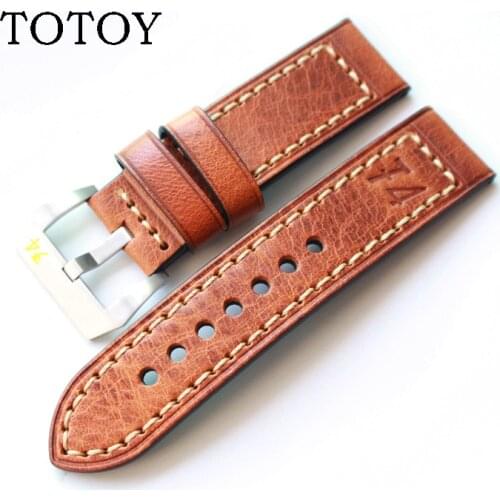 Italy High Quality Resin Leather Men Watchband20 22 24 26MM Watchband Retro Printed Strap For Luxury Mechanical Strap PAM