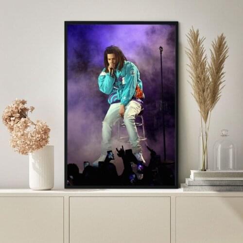J. Cole Poster Hip Hop Rapper Pop Music Star Album Canvas Print Art Wall Painting Home Decoration Gift
