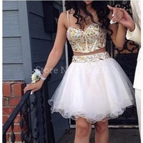 Two Piece Mini Short Cocktail Dresses A Line Spaghetti Straps Party Dresses Robes De Cocktail Sweet 16 Dresses Vestido De Festa