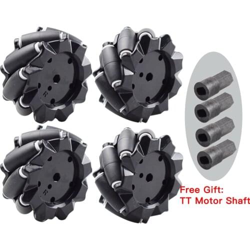 4pcs/set 80mm Mecanum Wheel with TT Hub Universal Omnidirectional Wheel for TT Motor Smart Car Robot Parts DIY Tire Toy