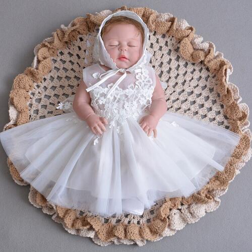2Pcs Set Baby Girl Baptism Dress Infant Girl Christening Easter Gown Newborn Party Dress Lace Wedding Princess Dress 0-24 Month