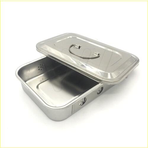 1pcs Surgical Stainless Steel Ware Sterilizing Container Antisepsis Box Dental Lab Instrument Medical Disinfection Tools