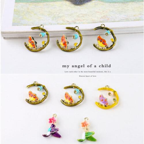 2pcs Cute Butterfly Earrings for Women Street Style Drop Earrings Korean garland flowers birds pendant jewelry headwear material