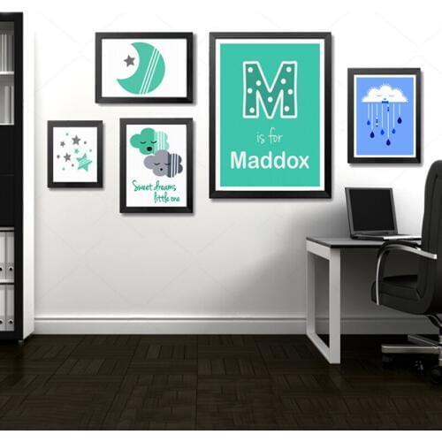 Cartoon Canvas Painting Cloud Moon Pictures Posters and Prints Pop Wall Art Paint Kids Room Decorations Home Decor No Frame