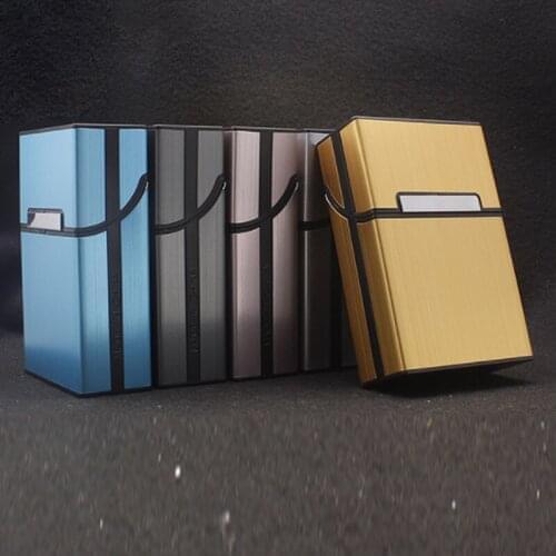 Men Lightweight Cigarette Case Aluminum Alloy Magnetic Button Storage Fashion Tobacco Holder Container Pocket Box