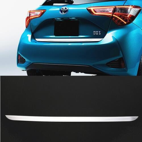 JY SUS304 Stainless Steel Rear Trunk Lid Trim Garnish Cover For Toyota Yaris 5DR Hatchback 2017