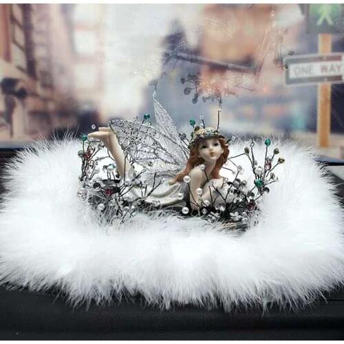 New product creative cute angel car perfume diffuser seat flower fairy resin ornaments ladies car interior accessories