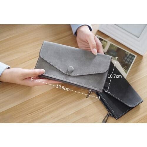New Brand Leather Women Wallet High Quality Design Hasp Solid Color Card Bags Long Female Purse 5 Colors Ladies Wallet
