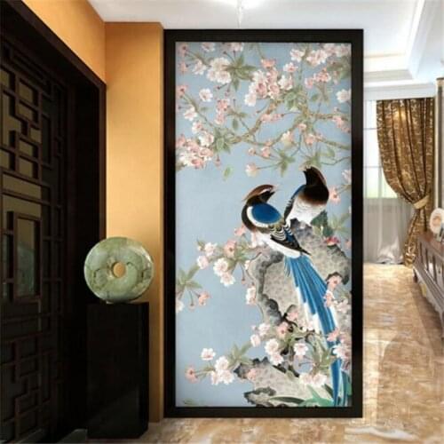 Beibehang Custom wallpaper 3d mural begonia flower hand-painted pen and flower Chinese porch papier peint background wall paper