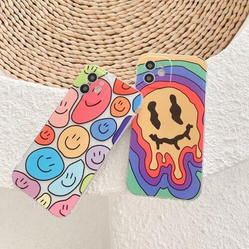 Luxury Cute Expression Transparent Silicone Case For iPhone 12 11 Pro Max Mini 7 8 Plus XR XS SE 2020 TPU Soft Back Cover Funda