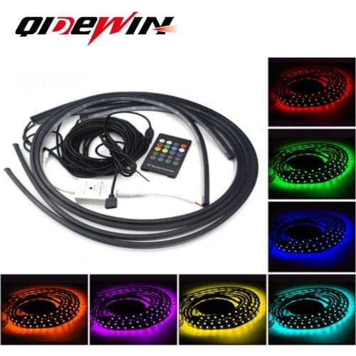 Qidegan 1 Trailer 4-5050 colorful voice controlled vehicle chassis lamp atmosphere lamp decorative lamp underbody lamp 60 * 90cm