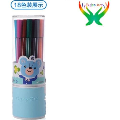 Grasp 12/18/24/36/ color Washable watercolor pen set children safety non toxic hexagonal watercolor pen Pink Blue package randon