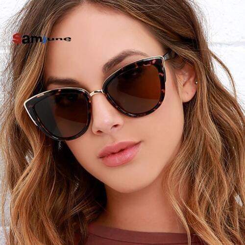 Samjune Sexy Lady Cat Eye Sunglasses Women Luxury Brand Designer Vintage Gradient Retro Sun Glasses Female Shades Eyewear