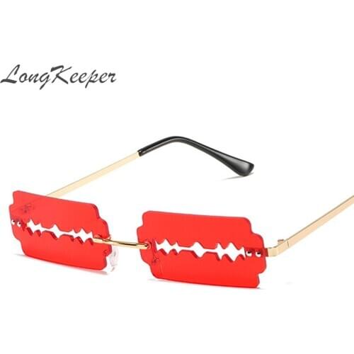 WERGASUN Fashion Rimless Sunglasses Women Personality Trend Razor Blade Sunglasses Man Brand Driving Glasses Oculos De Sol UV400