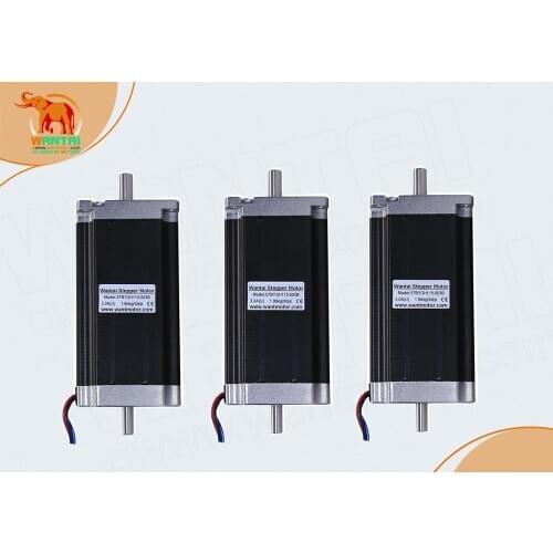 USA free!3pcs Nema 23 Wantai stepper motor Dual Shaft 57BYGH115-003B 3.0A 425oz-in CE ROHS ISO Embroidery 3D Printer