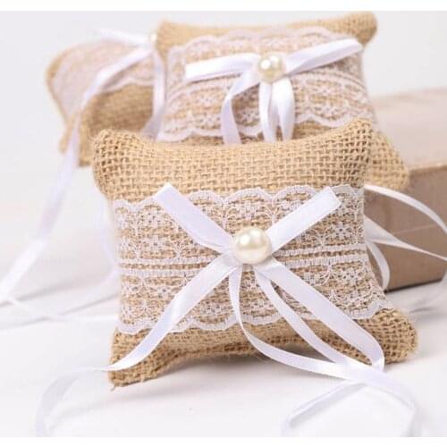 Bridal Linen Wedding Ring Pillow Creative Lace Ring Box Accessories Proposal Marriage Special Jewelry