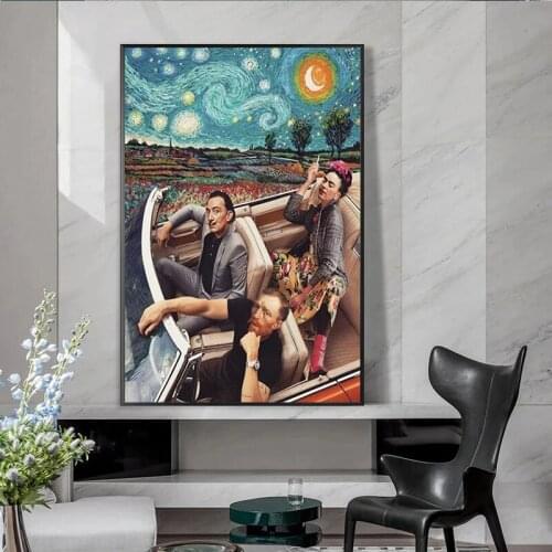 Street Graffiti Art Posters and Prints on Funny Van Gogh Canvas on The Wall Painting Art Pictures for Living Room Home