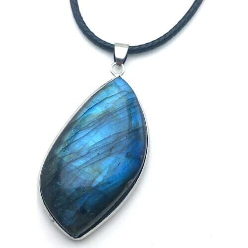 VANTJ Real Natural Blue Labradorite Pendants Moonstone Sunstone Necklace Divination spiritual meditation Fine Jewelry