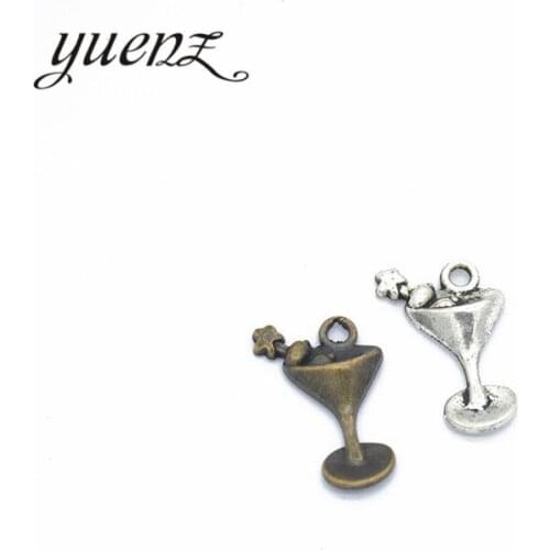 YuenZ 15pcs Cup Charms Antique Silver color Plated Charm For Jewelry Making Diy Jewelry Findings 20*14mm J188