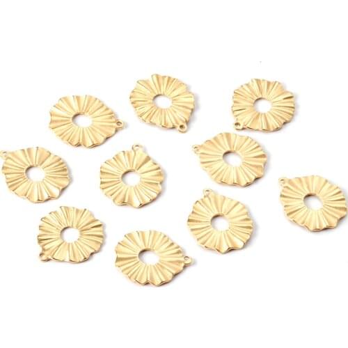 ASON 10pcs/lot Stainless Steel New Geometric Label Pendant Gold Single Hole Charm For Necklaces DIY Handmade Jewelry Making 2021