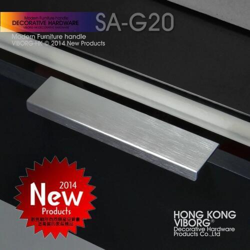4 pieces) 100mm VIBORG Modern Cabinet Cupboard Door Handles Pulls, Drawer Pulls Handles, Brushed, SA-G20-100SS