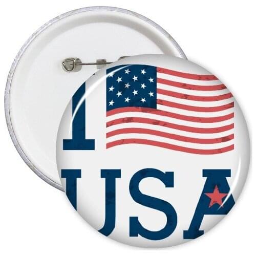 5pcs USA America Flag Culture Pattern Round Pin Badge Button Clothing Patche Kid Gift Brooche
