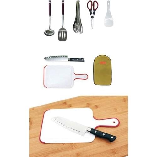 7pcs Stainless Steel BBQ Shovel Brush Tools Practical Barbecue Tools for Party Gathering Outdoor Traveling (Green)