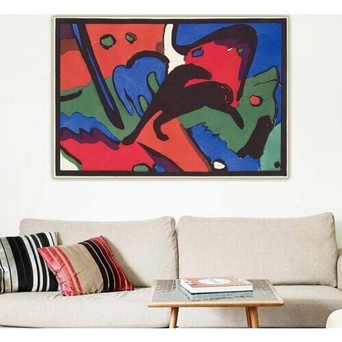 Citon Wassily Kandinsky《The Blue Rider》Abstract Canvas Oil Painting Artwork Poster Picture Background Wall Decor Home Decoration