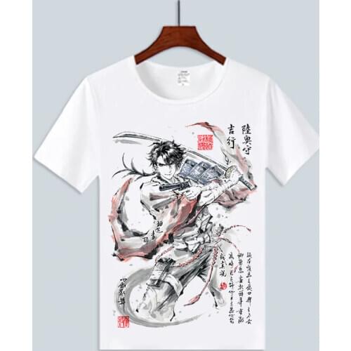 Touken Ranbu Online T shirt Anime SMikazuki Munechika Midare Toushirou T-shirt ink painting Short Sleeve Tees For Men Women
