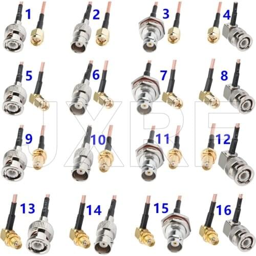 SMA Male to BNC Male RF Coaxial Cable Pigtail SMA Male 90-Degree to BNC Male Right Angle Using RG316 Jumper RFCoaxial Cable
