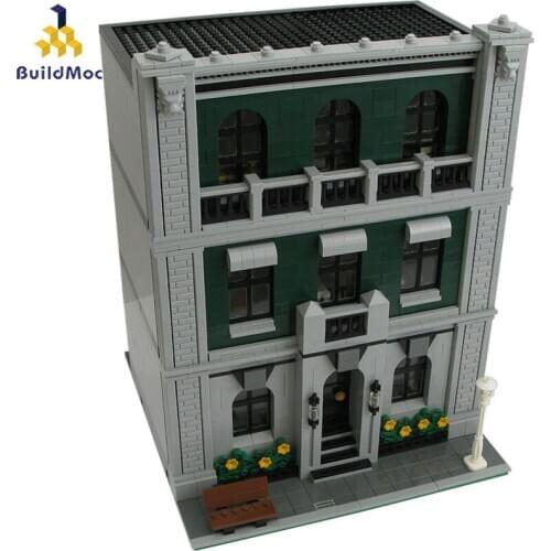 BuildMoc City Buildings European Style House Architecture Building Blocks MOC City Street View Bricks Educational Kids Toys Gift