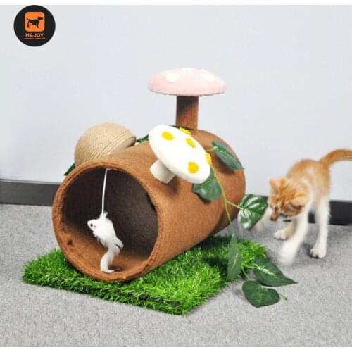 Cat Climbing Frame Tree Tunnel Scratcher Tower Teaser Toys For Cats Kittens Pet Furniture Cat Game Complex Nest House H&JOY