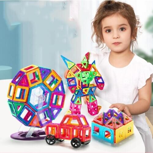 Puzzle Magnetic Building Blocks Designer Construction Set Educational Toys For Children Model Building Tile Magnets For Kid Gift